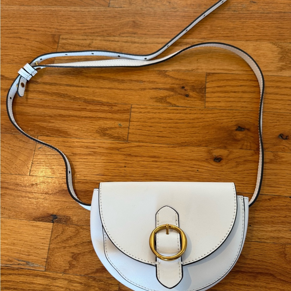 Banana Republic White Crossbody or Fanny Pack Bag with Gold Accent